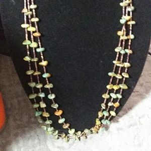 American IndianTurqoise and heishi 3 strand necklace Apox.24-26 inches Vintage